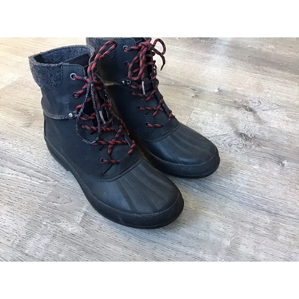 Sperry Gloucester Cold Bay Mens Size 10.5 M Duck Boots Black Boots STS14381